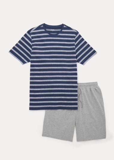 Navy Stripe Short Pyjama Set