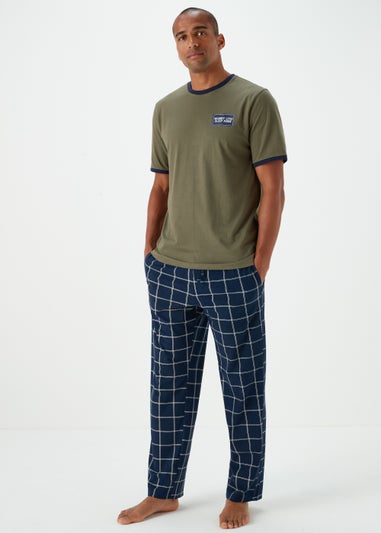 Green Worry Less Print Long Pyjama Set