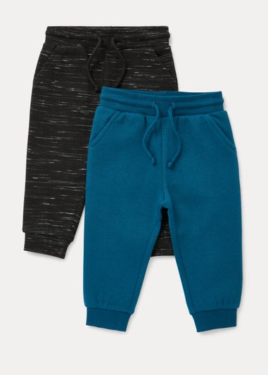 Kids 2 Pack Teal & Black Joggers (9mths-6yrs)