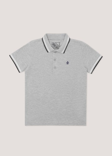 Boys Grey Marl Polo Shirt (4-13yrs)