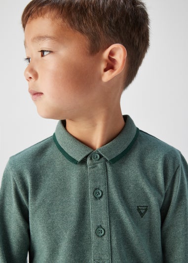 Boys Green Grindle Long Sleeve Polo Shirt (4-13yrs)