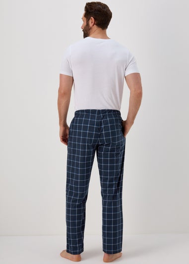 Blue Check Fleece Pyjama Bottoms