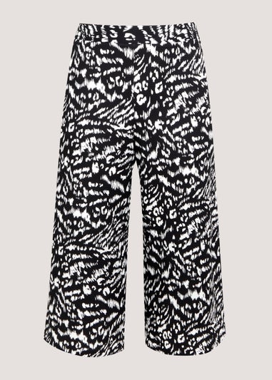 Papaya Curve Monochrome Print Cropped Jersey Trousers