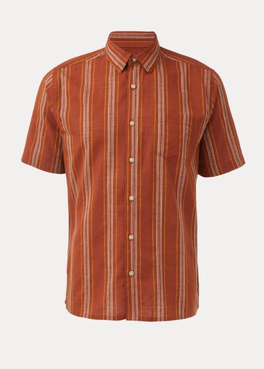 Rust Stripe Short Sleeve Shirt