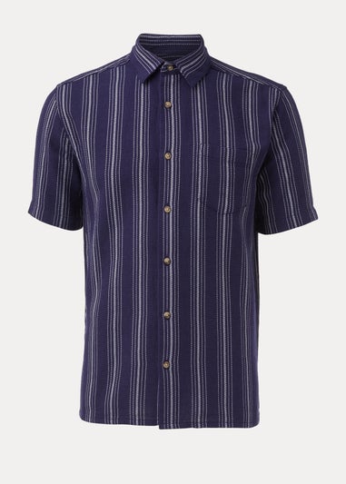 Navy Stripe Short Sleeve Shirt