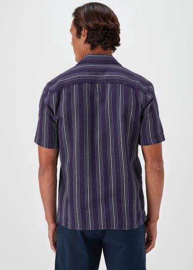 Navy Stripe Short Sleeve Shirt