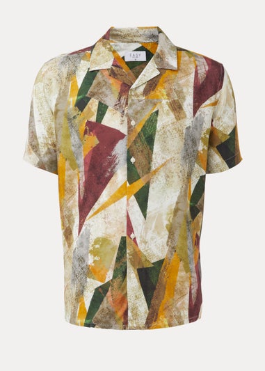 Multicoloured Abstract Print Short Sleeve Shirt