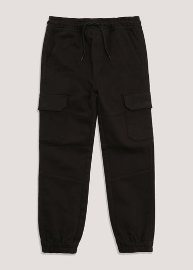 Boys Black Cargo Trousers (4-13yrs) - Matalan