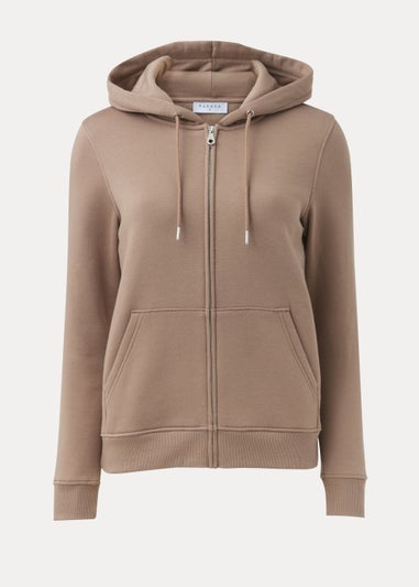 Beige Zip Up Hoodie