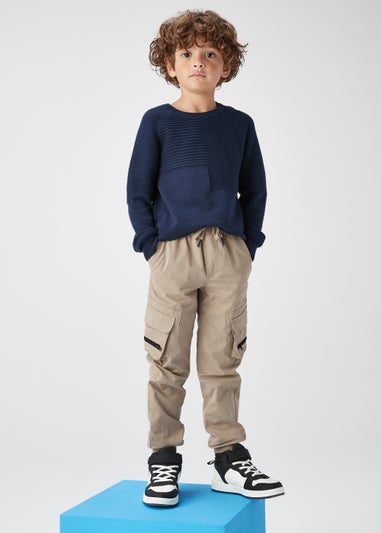 Boys Tan Cargo Trousers (4-13yrs)