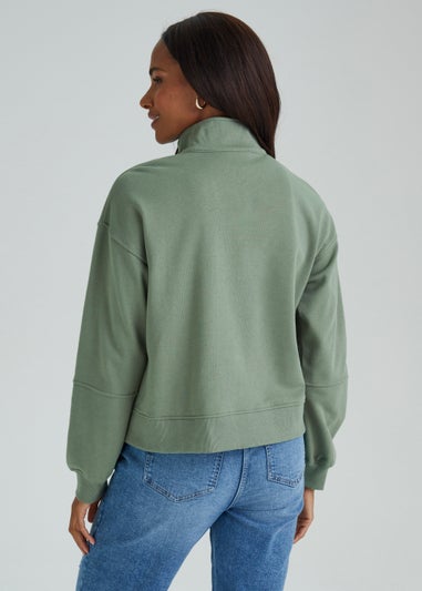 Khaki Half Zip Sweatshirt