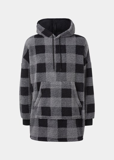 Grey Check Snuggle Hoodie