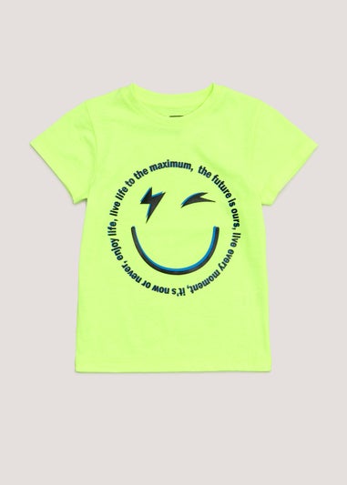 Boys Yellow Smile Print T-Shirt (4-13yrs)