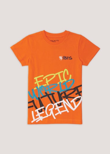 Boys Orange Graffiti Print