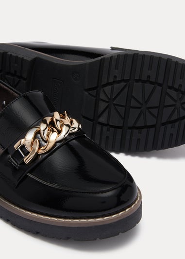 Soleflex Black Chain Loafers