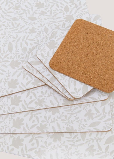 8 Pack Natural Foliage Placemat & Coaster Set
