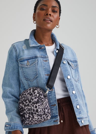 Black Animal Print Nylon Bag