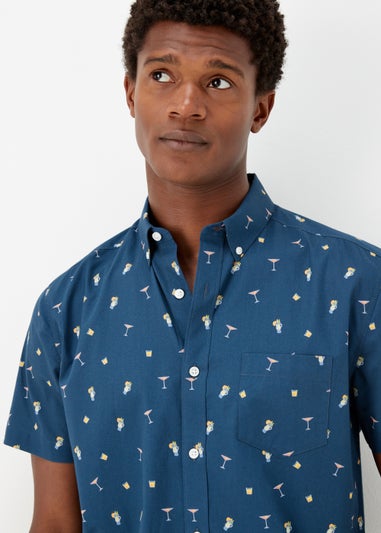 Blue Cocktail Print Shirt