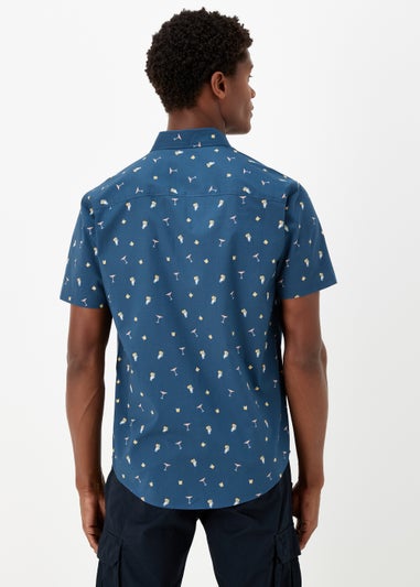 Blue Cocktail Print Shirt