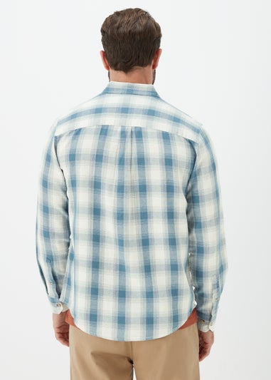 Blue Check Print Long Sleeve Shirt