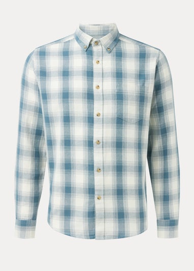 Blue Check Print Long Sleeve Shirt