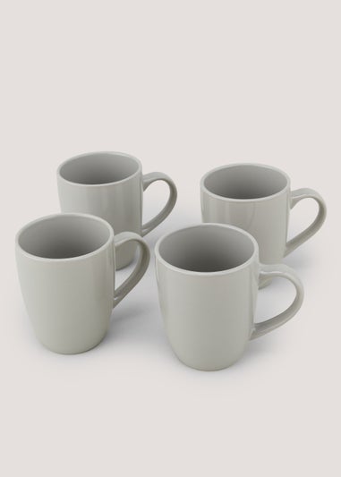 4 Pack Grey Mugs (10cm x 8cm)