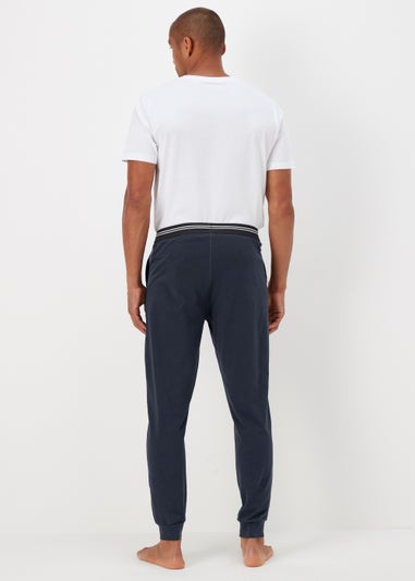 Navy Jacquard Waistband Joggers