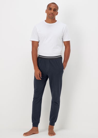 Navy Jacquard Waistband Joggers