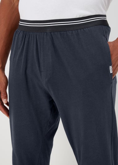 Navy Jacquard Waistband Joggers