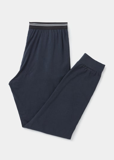 Navy Jacquard Waistband Joggers