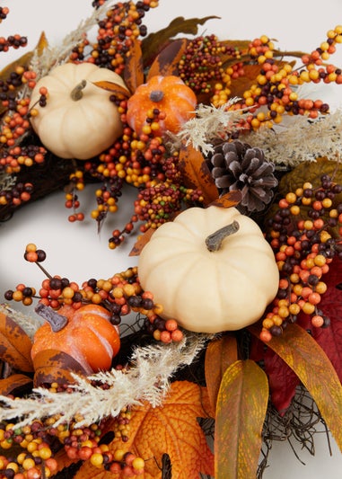 Orange Pumpkin Wreath