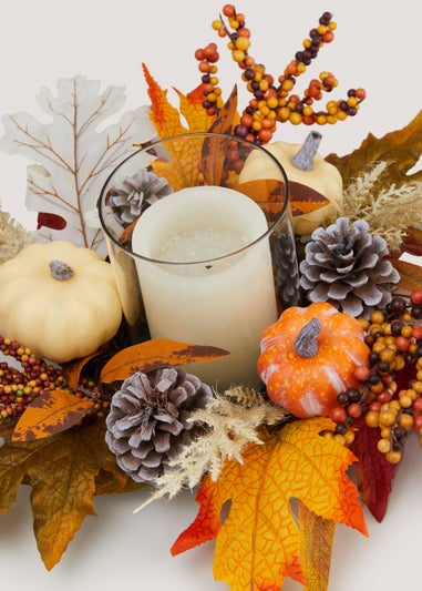 Orange Pumpkin Candle Holder