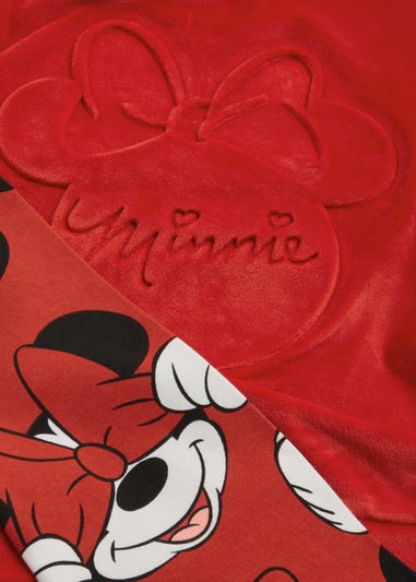 Kids Red Disney Minnie Mouse Embossed Velour Pyjama Set (18mths-11yrs)