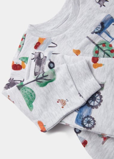 Boys Grey Tractor Sweatshirt & Joggers Set (9mths-6yrs)