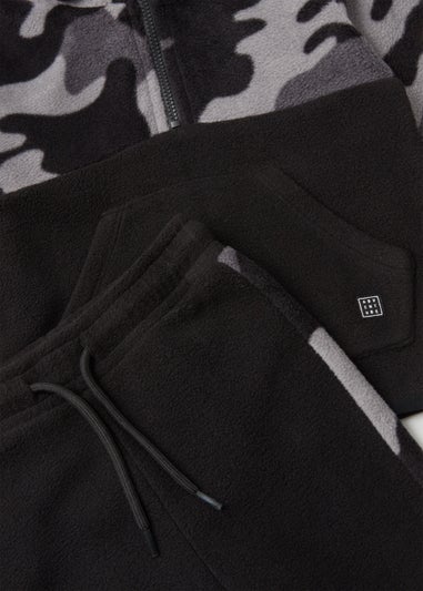 Boys Black Camo Polar Fleece Hoodie & Joggers Set (9mths-6yrs)