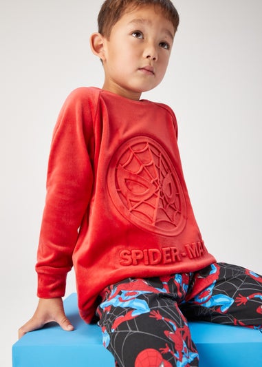 Kids Spider-Man Red Velour Pyjama Top (18mths-8yrs)