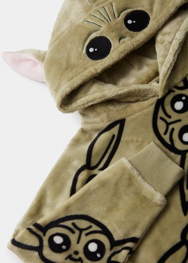 Kids Green Star Wars Mandalorian Baby Yoda Snuggle Hoodie (4-13yrs)