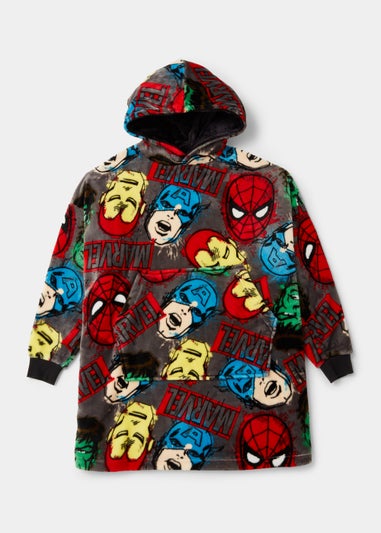 Kids Black Marvel Snuggle Hoodie (4-13yrs)