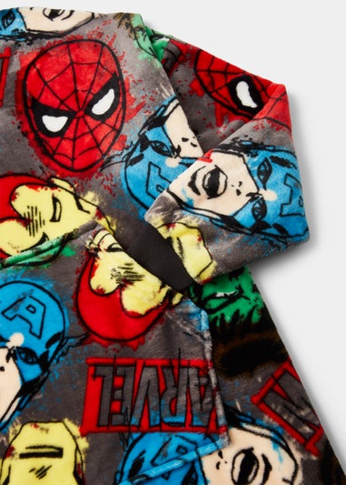 Kids Black Marvel Snuggle Hoodie (4-13yrs)