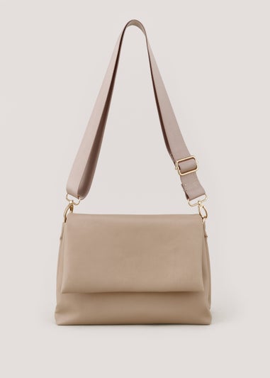 Taupe Triple Compartment Cross Body Bag