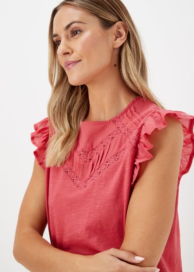 Red Pintuck Top