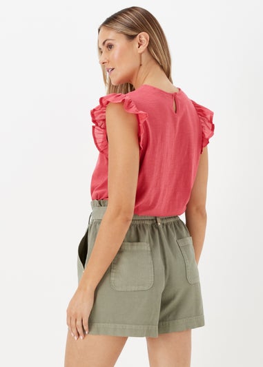 Red Pintuck Top
