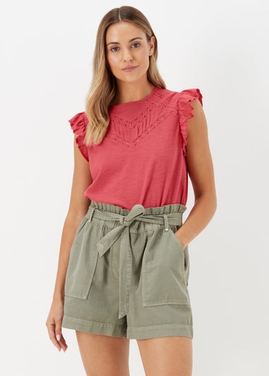 Red Pintuck Top