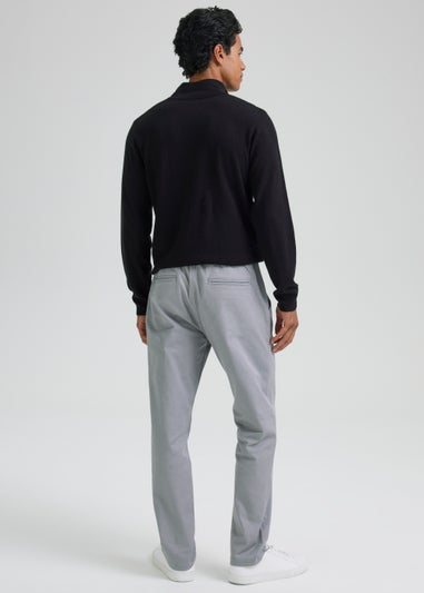 Grey Textured Twill Trousers