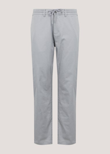 Grey Textured Twill Trousers