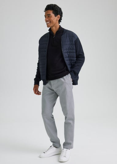 Grey Textured Twill Trousers