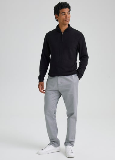 Grey Textured Twill Trousers