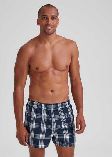 5 Pack Blue Woven Cotton Boxers