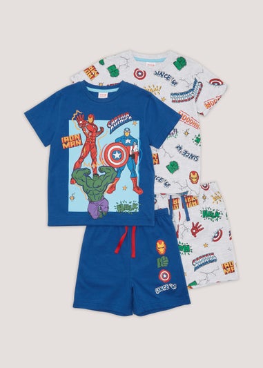 Kids 2 Pack Marvel Short Pyjama Sets (2-12yrs)