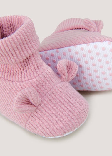 Pink Bunny Soft Sole Baby Sock Booties (Newborn-18mths)